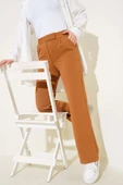 Cırtcırtlı Tek Pile Pantolon Camel thumbnail 1