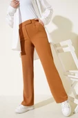 Cırtcırtlı Tek Pile Pantolon Camel thumbnail 2