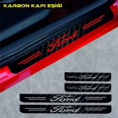 Ford Granada İçin Uyumlu Aksesuar Oto Kapı Eşiği Sticker Karbon 4 Adet - 1