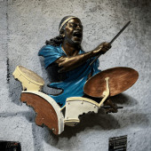 Tutkulu davulcu heykeli, el yapımı duvara asılan sanat eseri, karanlıkta parlayan - Mukemel orijinal - 8