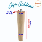 Ahşap Mobilya Koltuk Kanepe Sehpa Masa Ayağı Ayakları M8 Civatalı 15 cm + Bağlantı Aparatlı 4'lü Set - 2