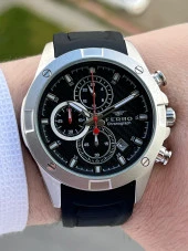 Ferro Takvimli Siyah Renk Slikon Kordon 30 Mt Su Geçirmez Erkek Kol Saat EFM31361-J2 thumbnail 3