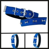 Uyguna-Yakala Royal Blue 3.0*42-50 Cm Dokuma Kemikli Boyun Tasması-SMA.363 - 1