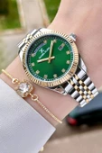 Daniel Klein DKISTE1085 Kadranı Yeşil Gold Gümüş Renk Hediye Paketli Takvimli Kadın Kol Saati ve Bileklik thumbnail 1