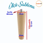 Ahşap Mobilya Koltuk Kanepe Sehpa Masa Ayağı Ayakları M8 Civatalı 12 cm + Bağlantı Aparatlı 4'lü Set - 2