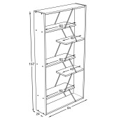 Homedora Tars Kitaplik Ceviz -Krom - 5