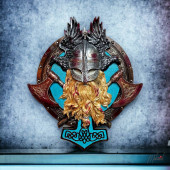 valhalla ( duvara asma tasarımı, vikingler, kırmızı kan sıçraması, el yapımı ) Mukemel tasarımları - 4