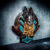 valhalla ( duvara asma tasarımı, vikingler, kırmızı kan sıçraması, el yapımı ) Mukemel tasarımları - 5