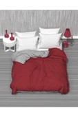 MODELHOME Çift Kişilik İki Renkli (Mavi - Gri ) Pamuklu Ranforce Kumaş Nevresim, Yorgan Kılıfı (200 x 230 cm) - 4