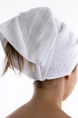 %100 Pamuklu Beyaz Renkli Banyo Havlusu Ve Baş Havlusu Takımı - 2