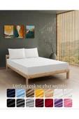 MODELHOME Ranforce Akfil Krem Lastikli Çarşaf Yastık Kılıflı Tek Çift Kişilik Battal Boy Fitted Çarşaf Seti - 8