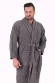 MODELHOME Soft Line Pamuklu Şalyaka Pembe Renkli (L-XL-2XL-3XL-4XL) Büyük / Battal Beden Bornoz - 7