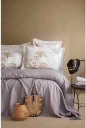 Apricitas Home Noble Gri Çift Kişilik pike set %100 pamuk - 1