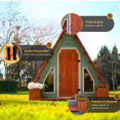 MANDU Ahşap Üçgen Çocuk Oyun Evi ( Aframe Playhouse) - 2