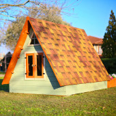 MANDU Ahşap Üçgen Çocuk Oyun Evi ( Aframe Playhouse) - 5