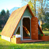 MANDU Ahşap Üçgen Çocuk Oyun Evi ( Aframe Playhouse) - 7