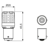 Bosch Led Retrofit PY21W 93 Sinyal Turuncu Led Ampul 12V (BAU15s) thumbnail 3
