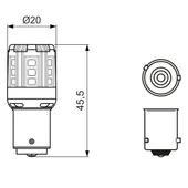 Bosch Led Retrofit PY21W 93 Sinyal Turuncu Led Ampul 12V (BAU15s) - 3