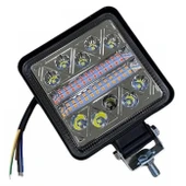 Tecnopoint Beyaz Led Sarı Kırmızı Çakarlı Kare Off Road Sis Farı Çalışma Lambası 26 Led 10-36V 102W - 1