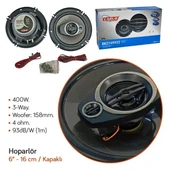 Carub 6'' - 16cm Oto Araç Hoparlörü Kapaklı 12V 400Watt (2 Adet) - 3