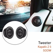 Carub 5,5cm Oto Araç Hoparlörü Tweeter Kapaklı 12V 500Watt (2 Adet) - 3