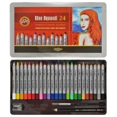 Koh-i-Noor Wax Aquarell Sulandırılabilir Pastel Boya Seti 24 Renk - 1