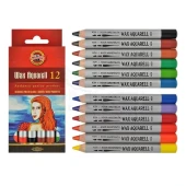 Koh-i-Noor Wax Aquarell Sulandırılabilir Pastel Boya Seti 12 Renk - 1