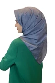 Jakarlı Monogram Eşarp, Piramit Monogram, Desenli Eşarp 01009  KOYU GÜMÜŞ - 1