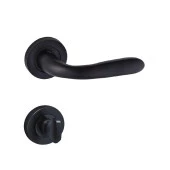 Doğanlar Bora Rozetli Alüminyum Kapı Kolu Siyah Wc - 1