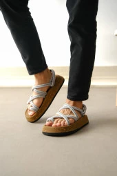 BA0343 Erkek Bodrum İp Halat Gri Günlük Sandalet - 2