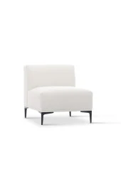 Vipa Home New York Beyaz Modüler Metal Ayak Tekli Koltuk - 1