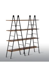 Vipa Home Vendetta Alaçatı 4 Raflı Metal / Ahşap Suntalam Kitaplık - 1