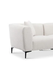 Vipa Home New York Beyaz Modüler Metal Ayak Ikili Koltuk - 2