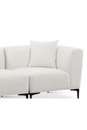 Vipa Home New York Beyaz Modüler Metal Ayak Ikili Koltuk - 3