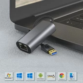 Zore QG03 USB-A to RJ45 USB3.0 Ethernet Dönüştürücü Kablo 1000Mbps 22cm - 7