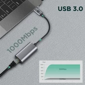 Zore QG03 USB-A to RJ45 USB3.0 Ethernet Dönüştürücü Kablo 1000Mbps 22cm - 2