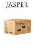 Jasper JPR-0106 6 Adet Stantlı 380ml Kaşıklı Cam Tuzluk Biberlik Baharatlık Seti - 6