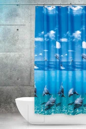 Dolphin Banyo Perdesi Duş Perdesi Çift Kanatlı 120x200cm BP8852-120X200 - 1