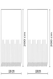 Prado Stone Banyo Perdesi, Duş Perdesi Çift Kanatlı 2X120X200Cm - 2