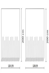 Çift Kanatlı 2x120x200 cm Banyo Perdesi - 3