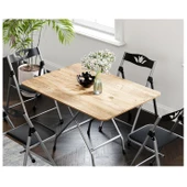 Eportatif 60x90 Atlantik Çam Katlanır Masa ve 4 Adet Sandalye Seti 1126 thumbnail 3