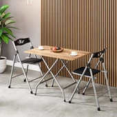 Eportatif 50x80 Atlantik Çam Katlanır Masa ve 2 Adet Sandalye Seti 1127 thumbnail 1