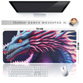 70x30cm Mouse Pad Kaymaz Kauçuk Taban Dikişli Gaming Oyuncu Mousepad Ejderha Büyük Boy XL - 4