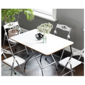 Eportatif 60x90 Beyaz Katlanır Masa ve 4 Adet Sandalye Seti 1129 thumbnail 3