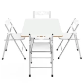 Eportatif 60x90 Beyaz Katlanır Masa ve 4 Adet Sandalye Seti 1129 thumbnail 5