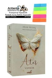 Ateş Yanmak 543 Sayfa Karton Kapak Filiz Puluç 1 Adet Fosforlu Transparan Kitap Ayraç 1 Paket - 1