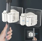 4 Adet Arka Gold Renk Paspas Süpürge Fırça Ve Mop Askısı Sap Tutucu Mop Tutucu - 8