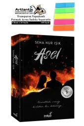 Asel 499 Sayfa Karton Kapak Sena Nur Işık 1 Adet Fosforlu Transparan Kitap Ayraç 1 Paket - 1