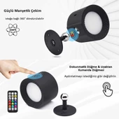 Led RGB Çift Taraflı Şarjlı Kumandalı Duvar Aplik Aydınlatması Siyah - 3