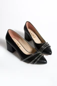Albishoes Kadın Alçak Ökçe Topuklu 5,5 cm Günlük Taş Detaylı Abiye Kadın Topuklu Ayakkabı (36-44) - 5